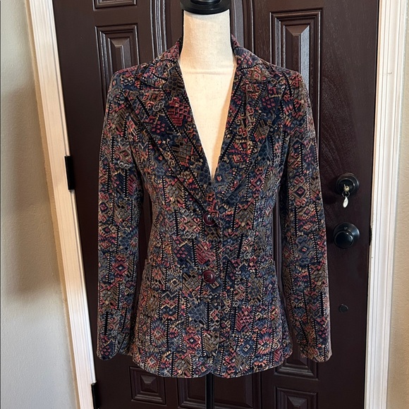 Focus Jackets & Blazers - Vintage Multicolor Tapestry Corduroy Blazer